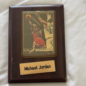 MLB Dark Brown Plaque with Red and Gold Accents and Black Text